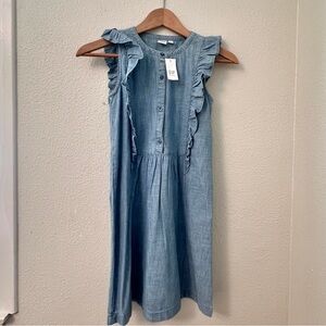 Gap kids chambray ruffle dress girl size L (10)